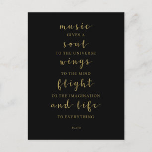 Carte Postale La Musique Donne Une Âme À L'Univers, Citation De 