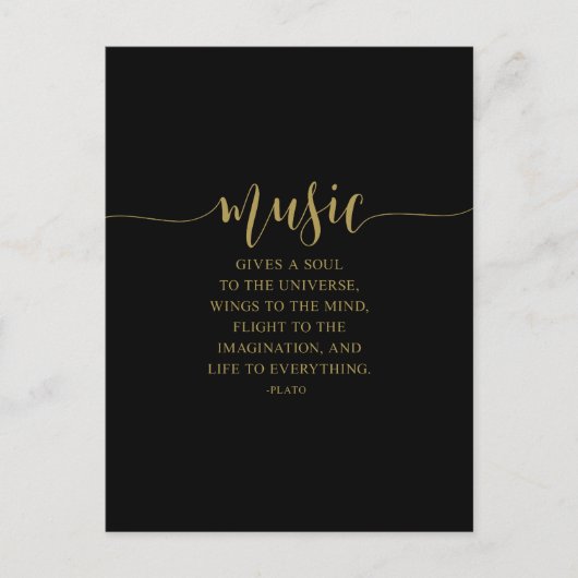 Carte Postale La Musique Donne Une Âme À L'univers, Citation De  (Devant)