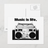 Carte Postale La musique est la vie (Devant / Derrière)