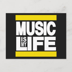 Carte Postale La musique est ma vie jaune