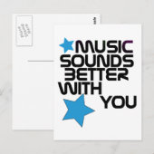 Carte Postale La Musique Sonne Mieux Avec Vous (Devant / Derrière)