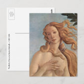Carte Postale La naissance de Vénus (détail) par Sandro Botticel (Devant / Derrière)