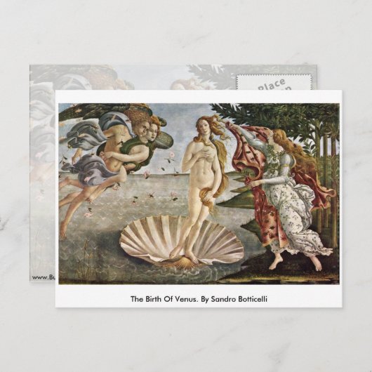Carte Postale La Naissance De Vénus. Par Sandro Botticelli (Devant / Derrière)