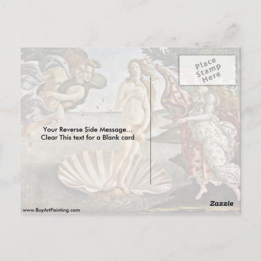 Carte Postale La Naissance De Vénus. Par Sandro Botticelli (Dos)
