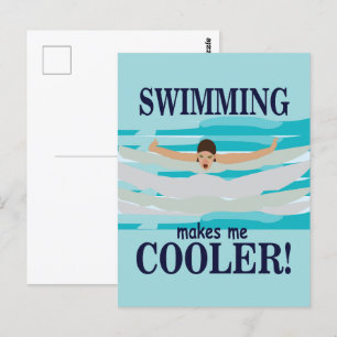 Carte Postale La natation me rend plus cool nageur natation