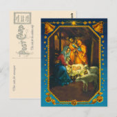 Carte Postale La Nativité, Marie, Joseph et Bébé Jésus (Devant / Derrière)