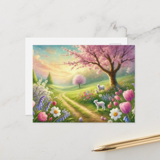 Carte Postale La nature de Pâques (Devant/Arrière en situation)