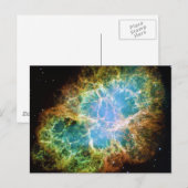 Carte Postale La nébuleuse du crabe du télescope spatial Hubble (Devant / Derrière)