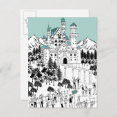 Carte Postale La neige a couvert le château (Devant / Derrière)