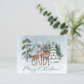 Carte Postale La neige de Noël dans la nature des bois (Debout devant)