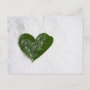 Carte Postale La neige d'hiver de la nature Coeur romantique de 