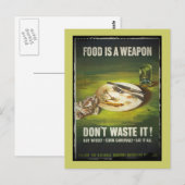Carte Postale La nourriture est une arme ne la gaspillez pas (Devant / Derrière)
