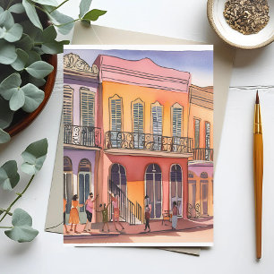 Carte Postale La Nouvelle-Orléans NOLA Louisiane Aquarelle Bel