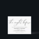 Carte Postale La Nuit Avant Le Dîner De Répétition Mariage Invit<br><div class="desc">Cette invitation simple,  mais élégante est la façon idéale pour la famille et les amis invitations à votre dîner de répétition.</div>