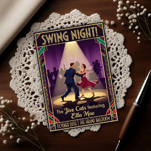 Carte Postale La Nuit de Swing des Jive Cats Vintage 