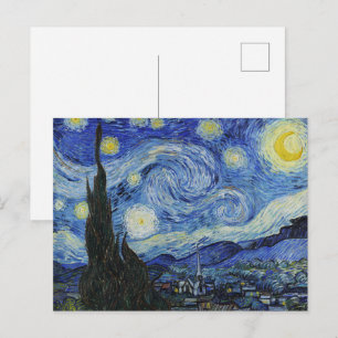 Carte Postale La Nuit étoilée de Vincent Van Gogh (1889).