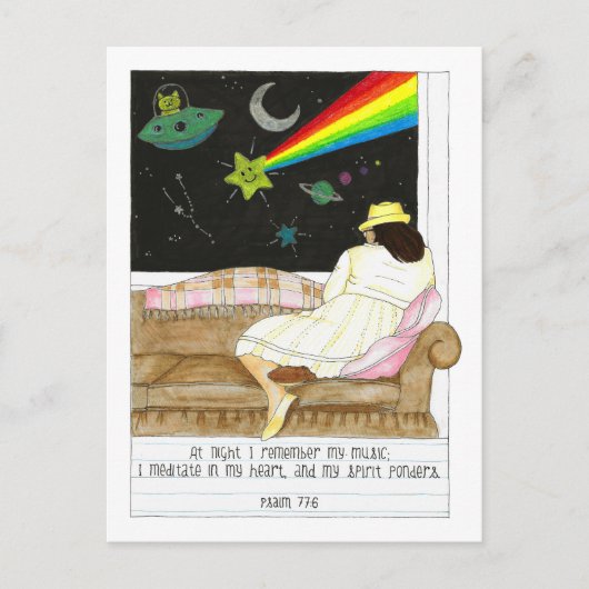 Carte Postale La Nuit Je Médite Inspirationnel (Devant)