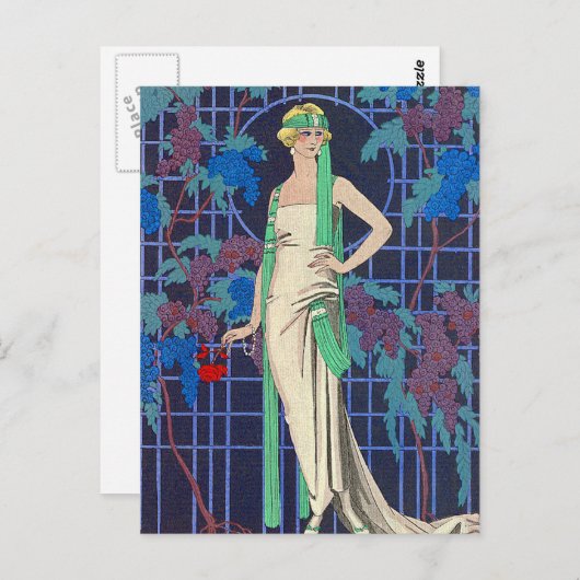 Carte Postale La nuit s'est levée par George Barbier (Devant / Derrière)