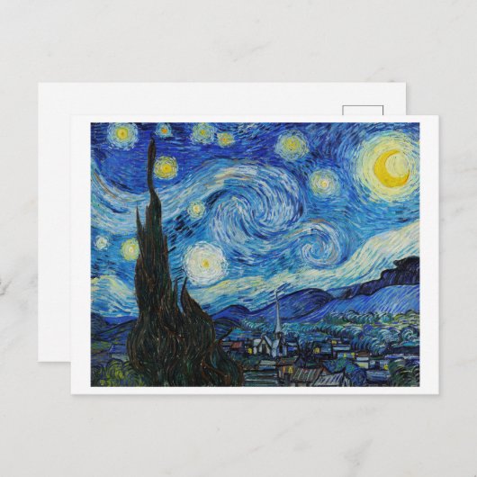 CARTE POSTALE "LA NUIT STARRY" 1889 PAR VINCENT VAN GOGH (Devant / Derrière)
