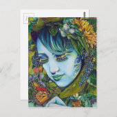 Carte Postale La nymphe des bois et le papillon (Devant / Derrière)