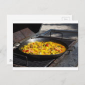 Carte Postale La paella est cuite sur un grill (Devant / Derrière)