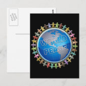 CARTE POSTALE LA PAIX DANS LE MONDE ENTIER FAIT LE MAL (Devant / Derrière)