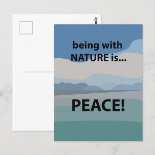 Carte Postale La paix en étant avec la nature est la paix