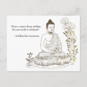 Carte Postale La paix vient de l'intérieur Bouddha (Devant)