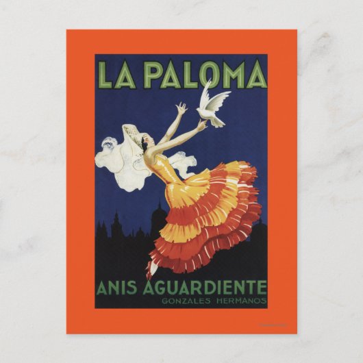 Carte Postale La Paloma - Anis Aguardiente Promotionnels (Devant)