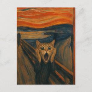 Carte Postale La parodie classique de l'art drôle du chat qui hu