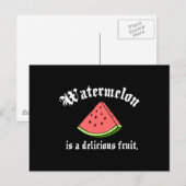 Carte Postale La pastèque Est Un Fruit Délicieux (Devant / Derrière)