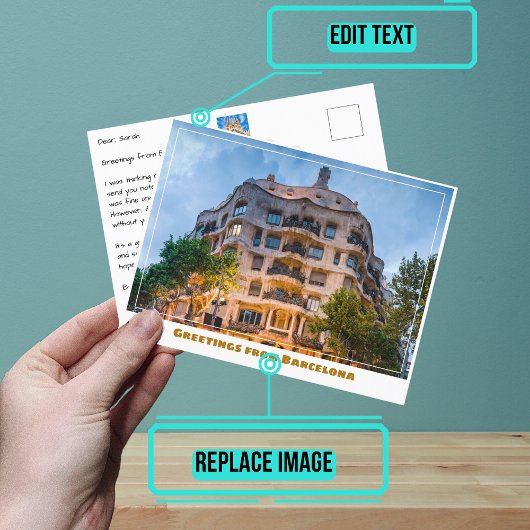 Carte Postale La Pedrera Casa Milà Barcelone Espagne Moderne