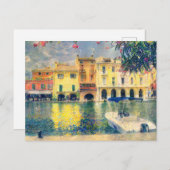 Carte Postale La peinture à quai de bateau du lac de Garde (Devant / Derrière)