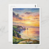 Carte Postale La peinture aquarelle du parc national des Îles-de (Devant / Derrière)