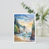 Carte Postale La peinture aquarelle du parc national olympique (Debout devant)