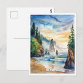 Carte Postale La peinture aquarelle du parc national olympique (Devant / Derrière)
