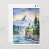 Carte Postale La peinture aquarelle du parc national olympique (Devant / Derrière)