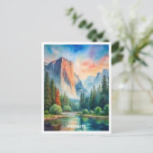 Carte Postale La peinture aquarelle du parc national Yosemite (Debout devant)