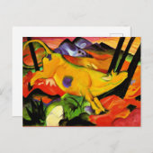 Carte Postale La peinture de Franz Marc, La vache jaune (Devant / Derrière)