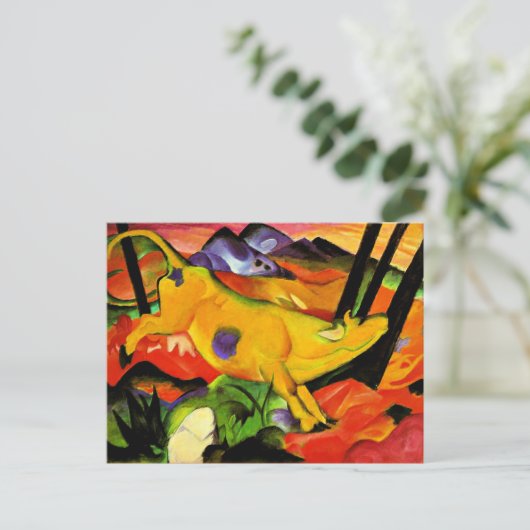 Carte Postale La peinture de Franz Marc, La vache jaune (Debout devant)