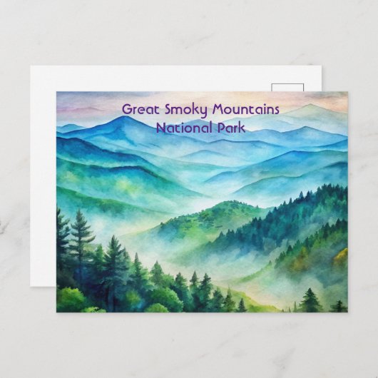 Carte Postale La peinture du parc national des Great Smoky Mount (Devant / Derrière)