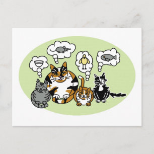 Carte Postale La pensée des chats