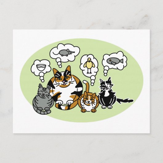 Carte Postale La pensée des chats (Devant)