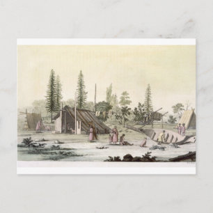 Carte Postale La Perouse à Port Francesci (gravure sur couleur)