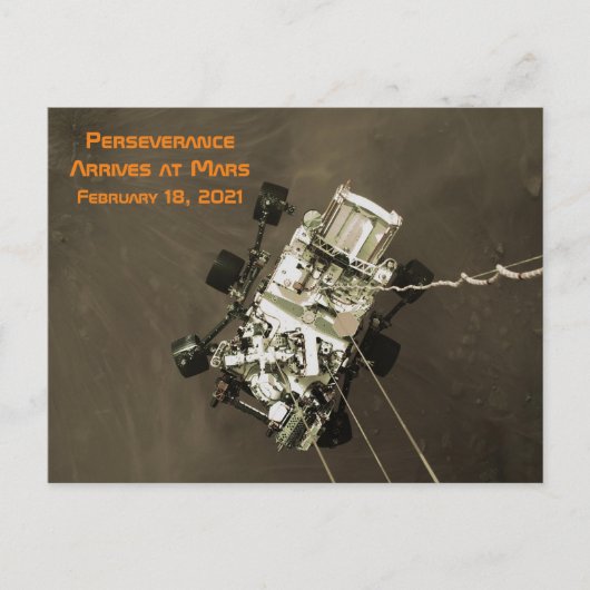 Carte Postale La persévérance arrive sur Mars (Semi-Gloss) (Devant)