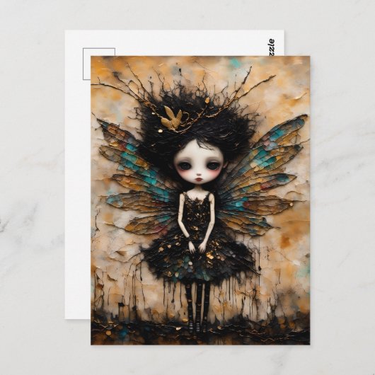 Carte Postale La Petite Fée Adorable À Trois Jambes (Devant / Derrière)