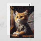 Carte Postale La Petite Fée De Chat Adorable (Devant / Derrière)