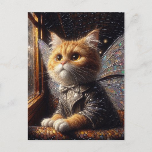 Carte Postale La Petite Fée De Chat Adorable (Devant)