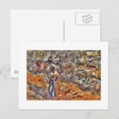 Carte Postale La petite fille dans le pré (Devant / Derrière)