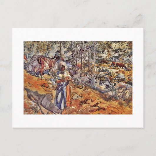 Carte Postale La petite fille dans le pré (Devant)